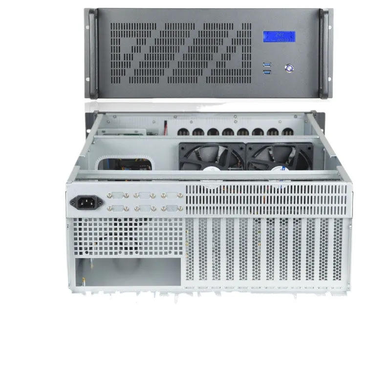 Server Gpu Chassis 4U - 4Uラックシャーシ、12スロット、マルチGPUワークステーション、デュアルメインボード、深層学習用、4GPUグラフィックス計算サーバー